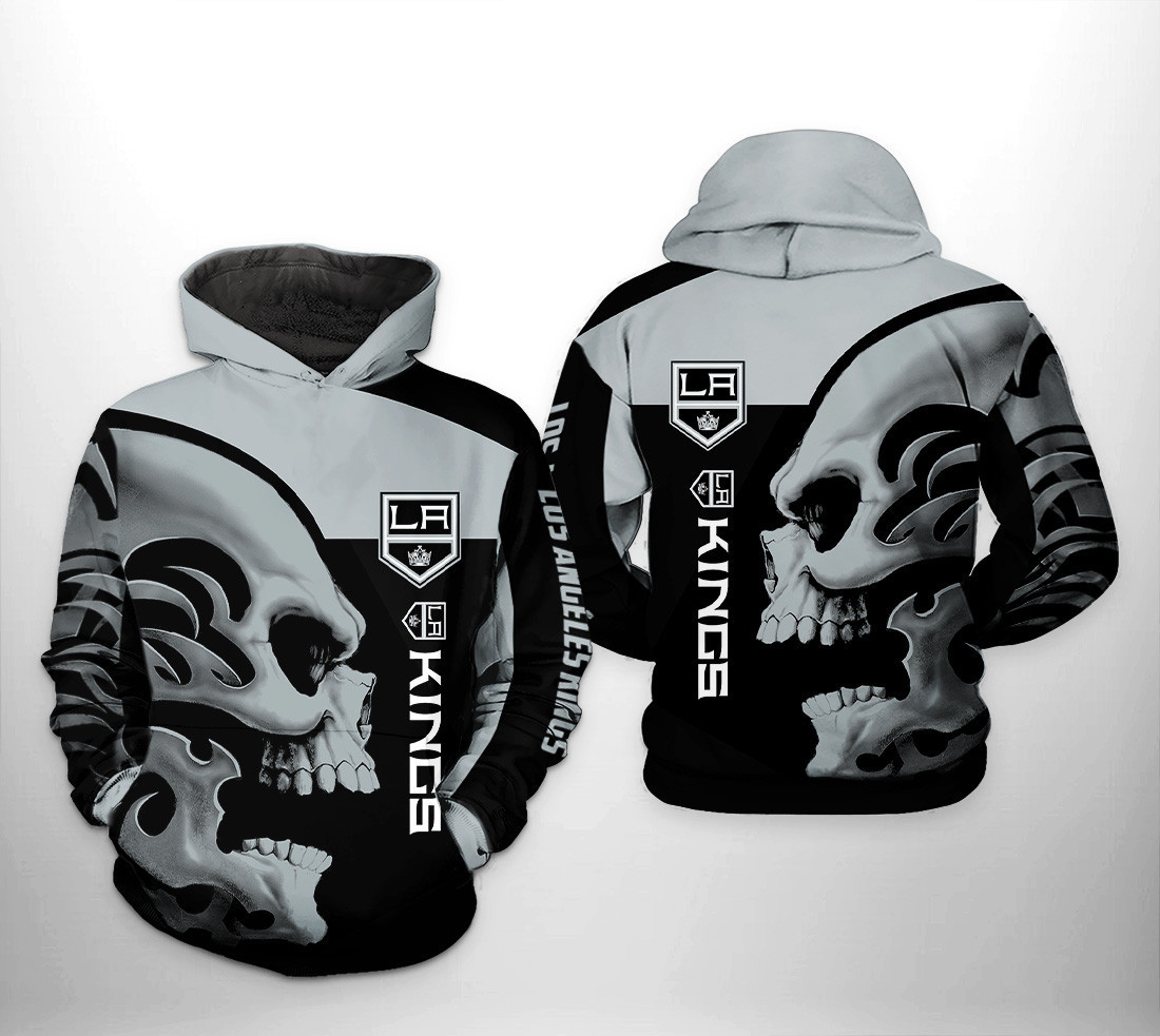 Los Angeles Kings NHL Skull 3D All Over Print Hoodie & Zip Hoodie