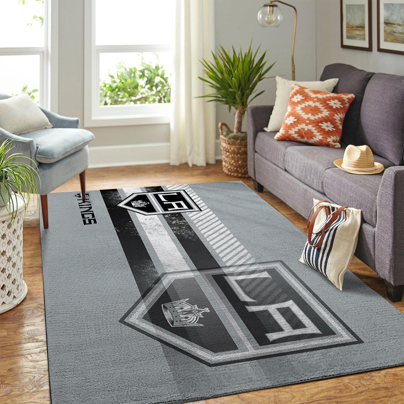 Los Angeles Kings Team Logo Nice Gift Rectangle Area Rug – Full Print Carpet For Living Room & Bedroom Home Decor