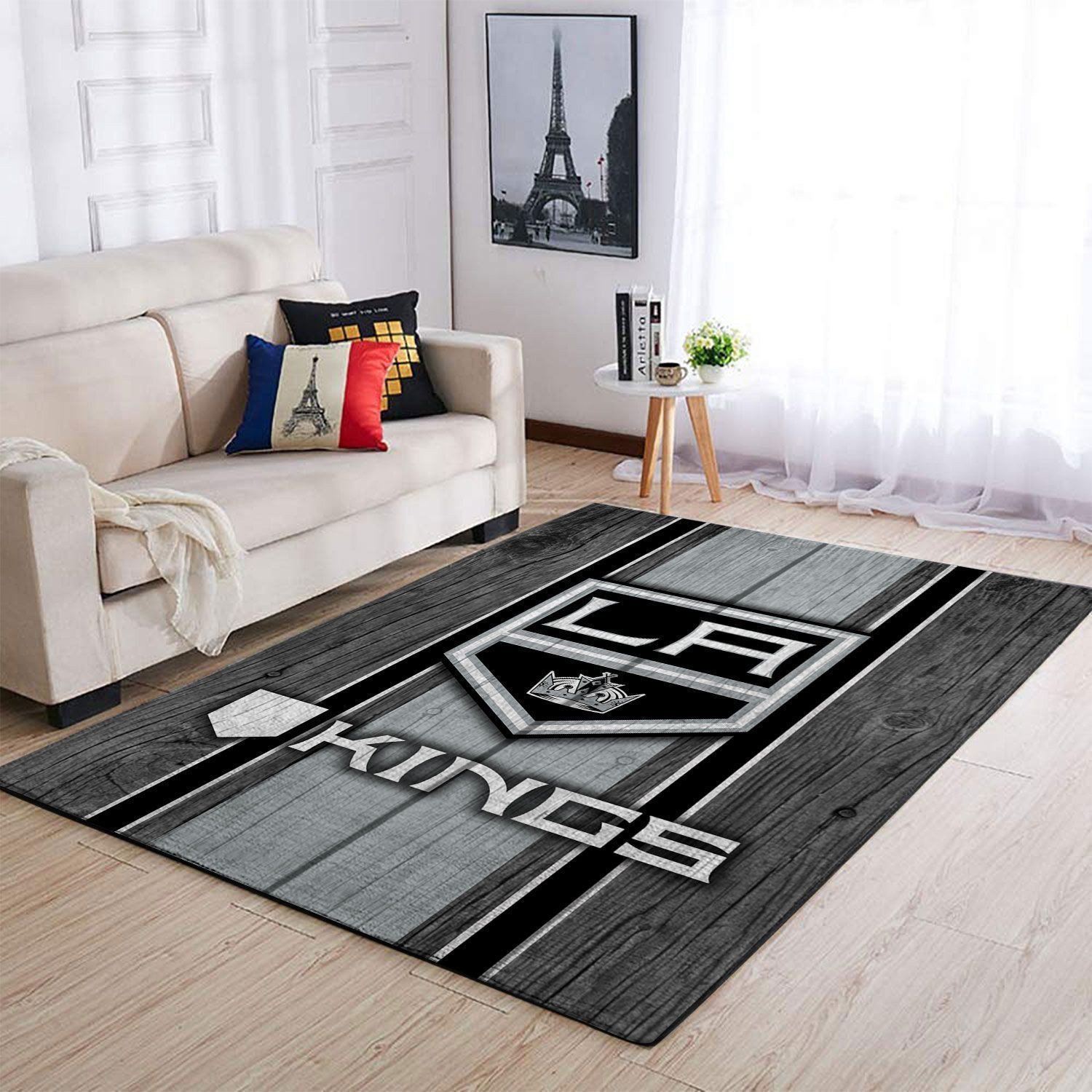 Los Angeles Kings Team Logo Rectangle Area Rug – Full Print Carpet For Living Room & Bedroom Home Decor