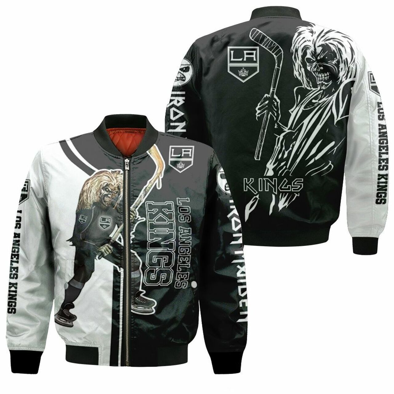 Los Angeles Kings Zombie For Fans Bomber Jacket | NHL Team Jacket for Men & Women | Hockey Fan Gift