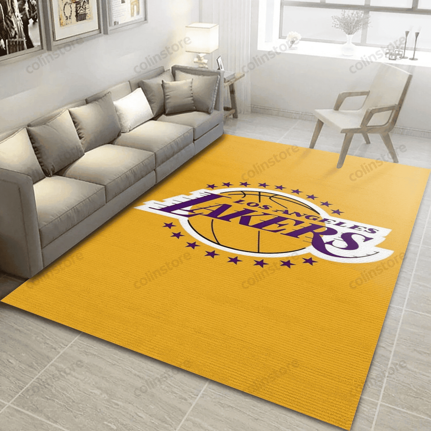 Los Angeles Lakers 3D Rectangle Area Rug – Full Print Carpet For Living Room & Bedroom Home Decor