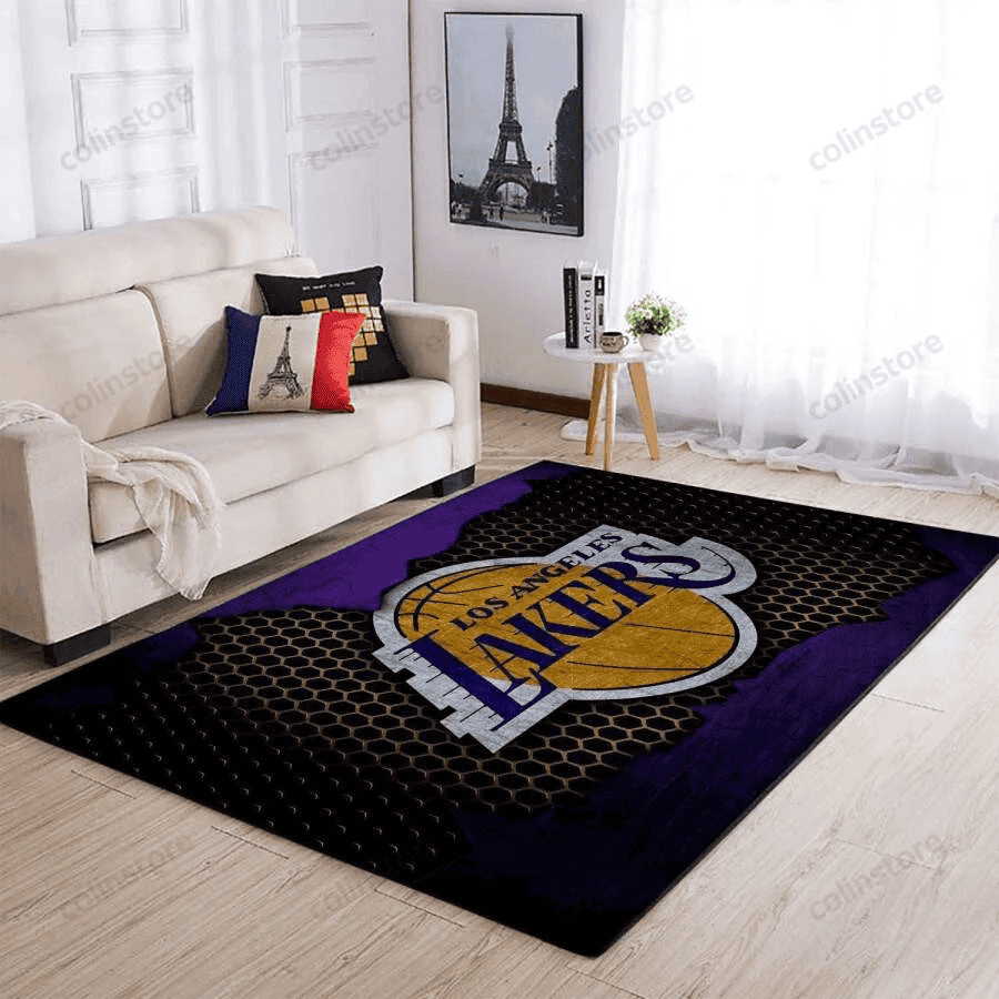 Los Angeles Lakers 3D Rectangle Area Rug – Full Print Carpet For Living Room & Bedroom Home Decor