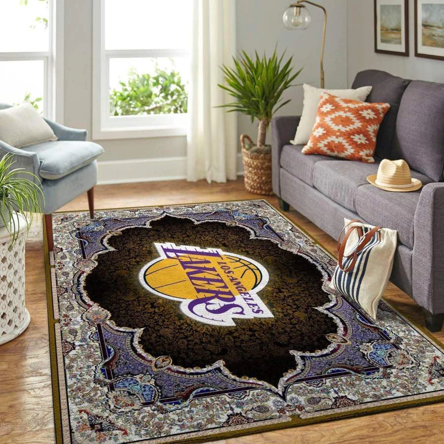 Los Angeles Lakers 3D Rectangle Area Rug – Full Print Carpet For Living Room & Bedroom Home Decor