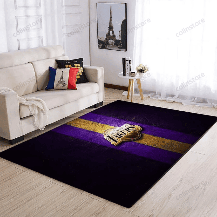 Los Angeles Lakers 3D Rectangle Area Rug – Full Print Carpet For Living Room & Bedroom Home Decor