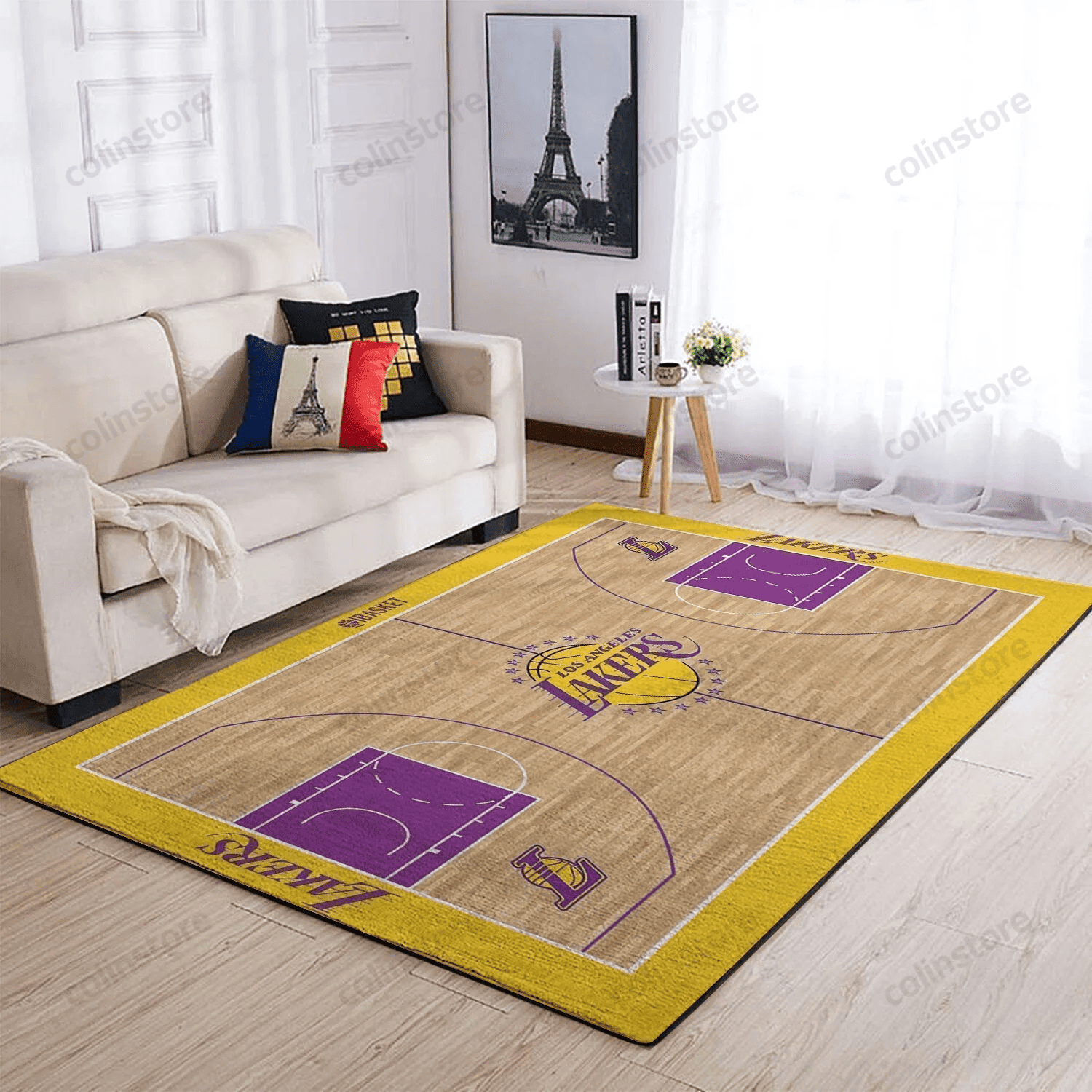 Los Angeles Lakers 3D Rectangle Area Rug – Full Print Carpet For Living Room & Bedroom Home Decor