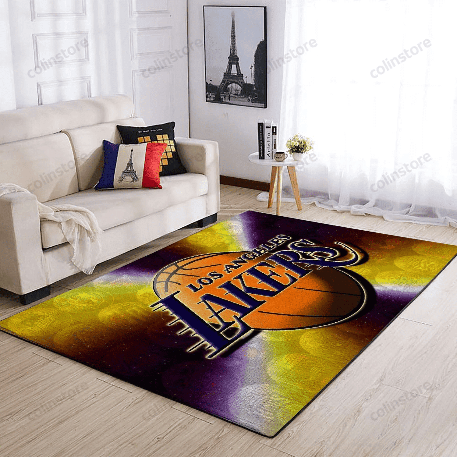Los Angeles Lakers 3D Rectangle Area Rug – Full Print Carpet For Living Room & Bedroom Home Decor
