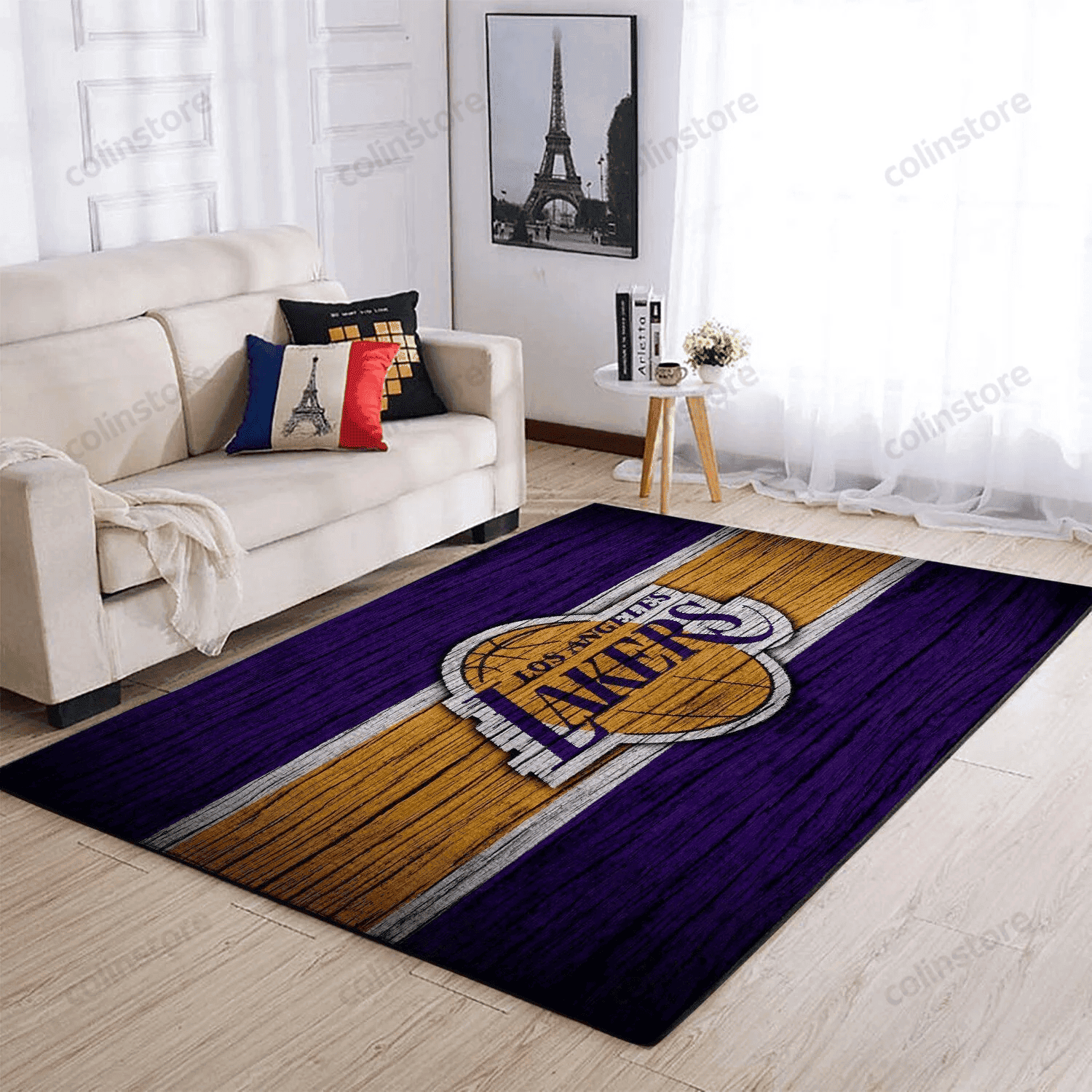 Los Angeles Lakers 3D Rectangle Area Rug – Full Print Carpet For Living Room & Bedroom Home Decor