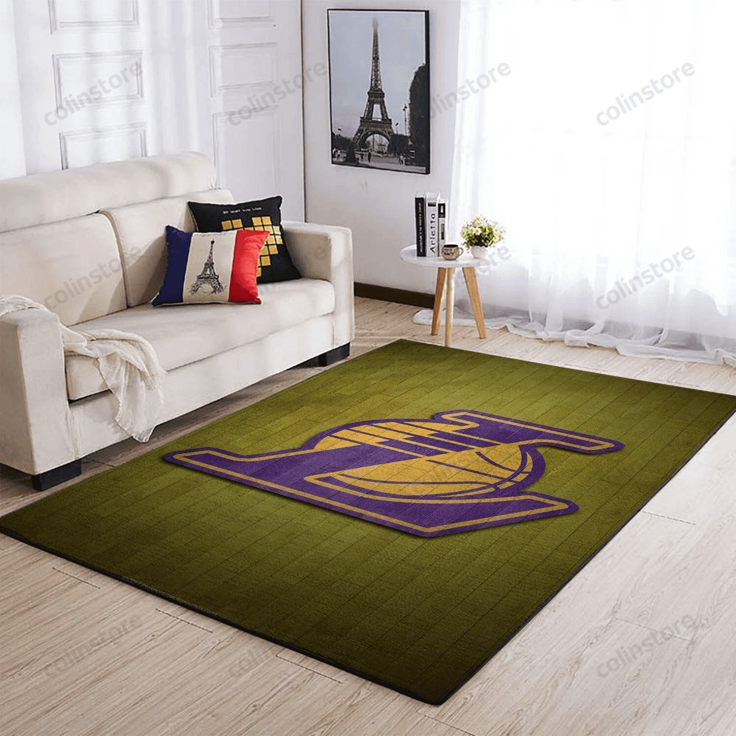 Los Angeles Lakers 3D Rectangle Area Rug – Full Print Carpet For Living Room & Bedroom Home Decor