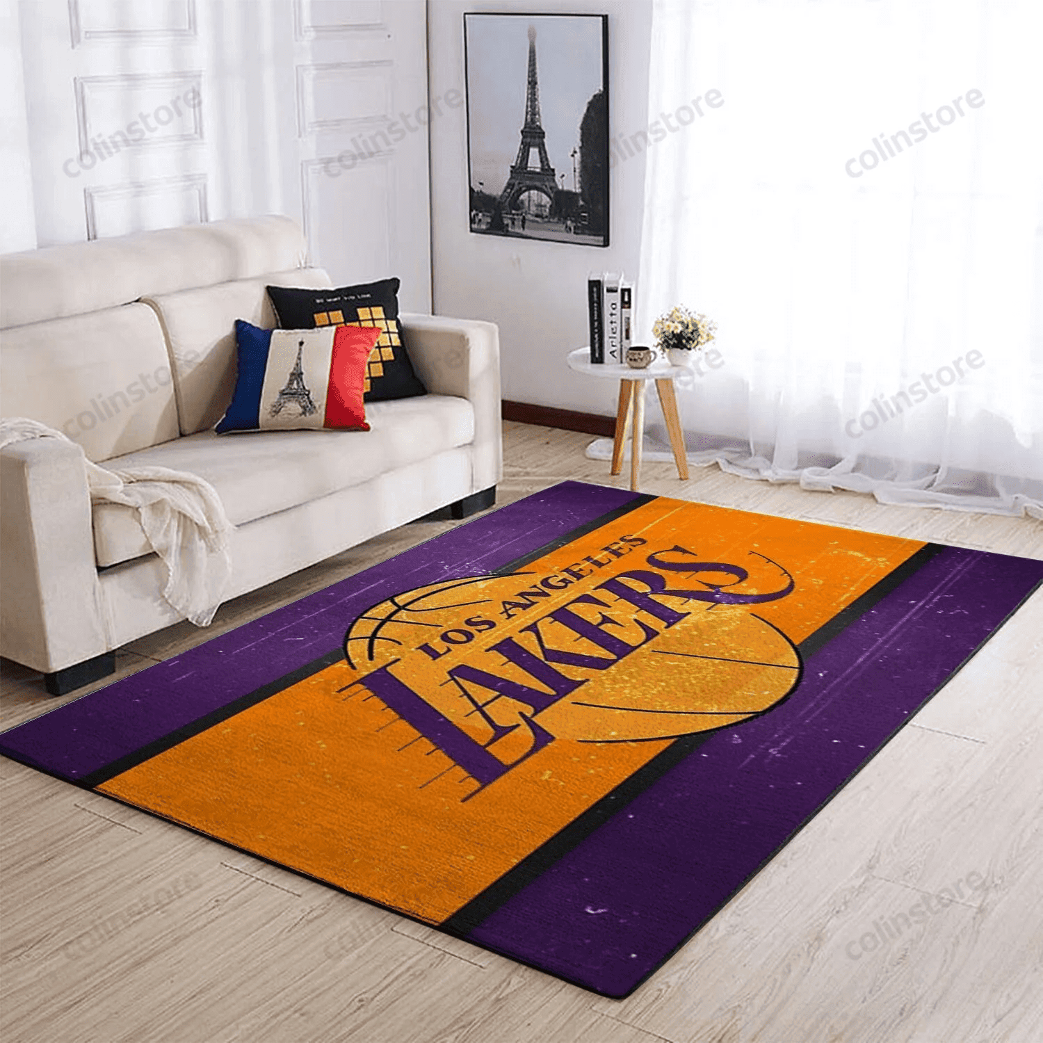 Los Angeles Lakers 3D Rectangle Area Rug – Full Print Carpet For Living Room & Bedroom Home Decor