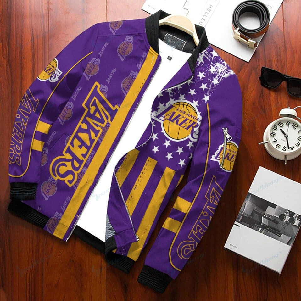 Los Angeles Lakers Bomber Jacket | NBA Team Jacket for Men & Women | Basketball Fan Gift