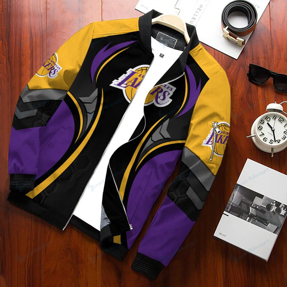 Los Angeles Lakers Bomber Jacket | NBA Team Jacket for Men & Women | Basketball Fan Gift