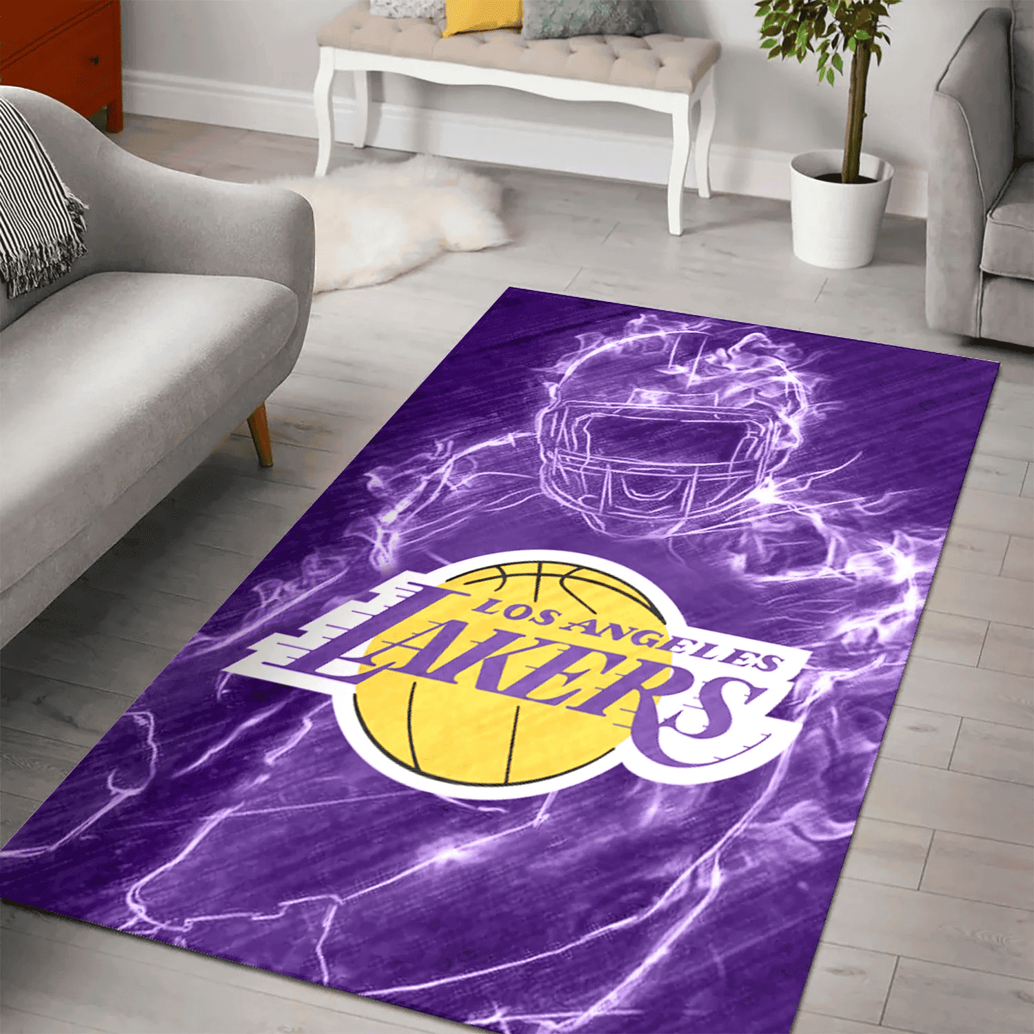 Los Angeles Lakers Legend 3D Full Print Rectangle Area Rug – Full Print Carpet For Living Room & Bedroom Home Decor
