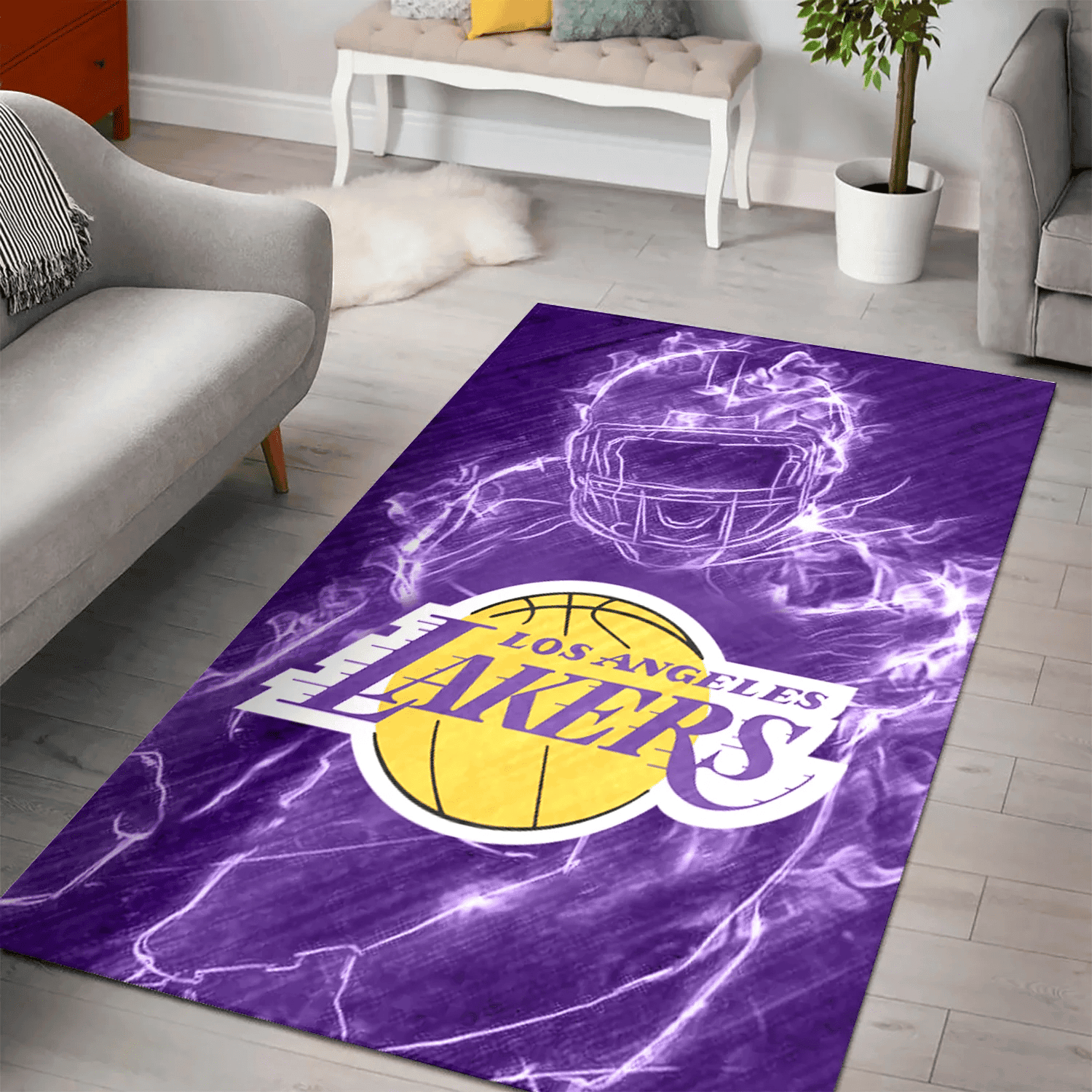 Los Angeles Lakers Legend 3D Full Print Rectangle Area Rug – Full Print Carpet For Living Room & Bedroom Home Decor