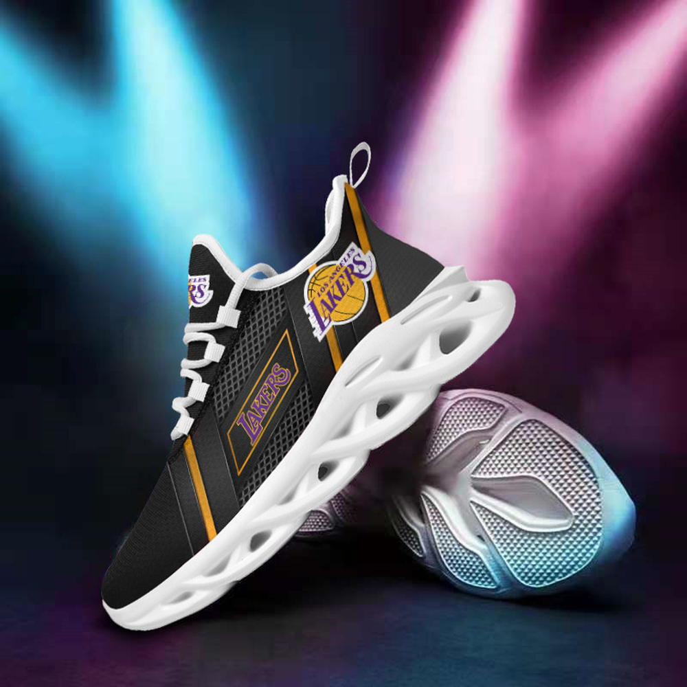 Los Angeles Lakers Max Soul Shoes Sneakers for Men And Women – NBA Basketball Fan Shoes, Team Sneakers