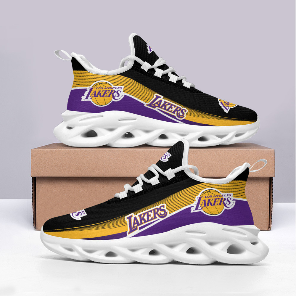 Los Angeles Lakers Max Soul Shoes Sneakers for Men And Women – NBA Basketball Fan Shoes, Team Sneakers