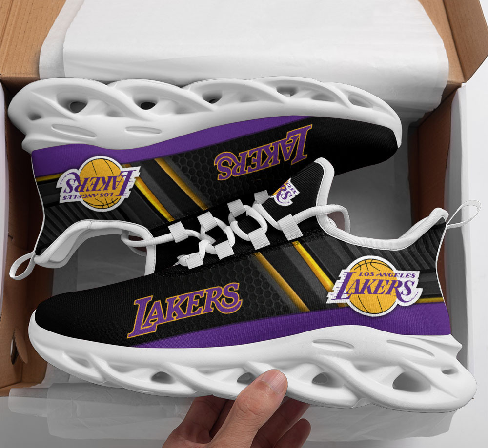 Los Angeles Lakers Max Soul Shoes Sneakers for Men And Women – NBA Basketball Fan Shoes, Team Sneakers