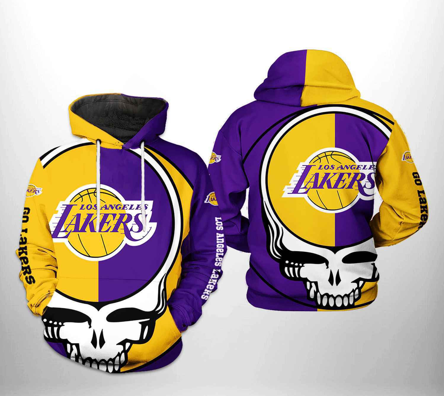Los Angeles Lakers NBA Grateful Dead 3D All Over Print Hoodie & Zip Hoodie
