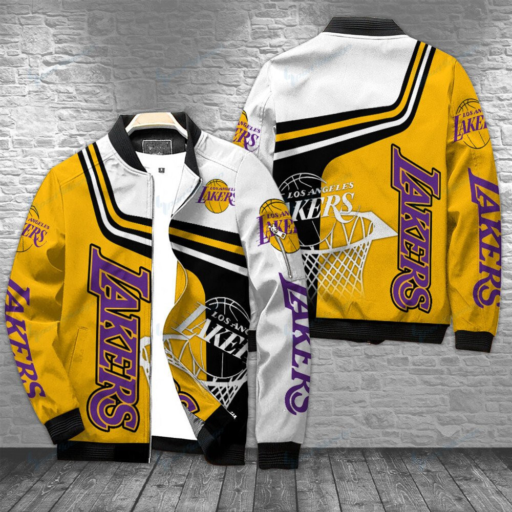Los Angeles Lakers Personalized Bomber Jacket | NBA Team Jacket for Men & Women | Basketball Fan Gift