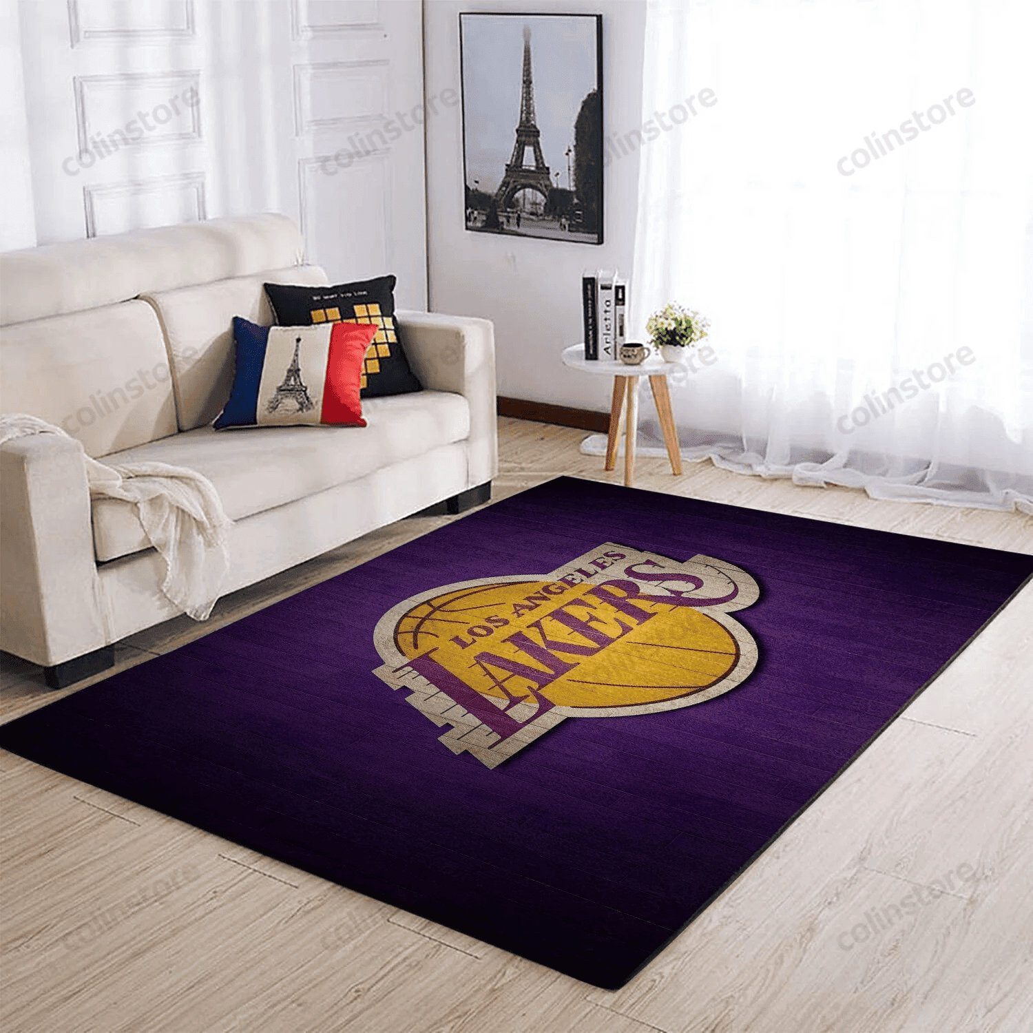 Los Angeles Lakers Team Logo Gifts 3D Rectangle Area Rug – Full Print Carpet For Living Room & Bedroom Home Decor