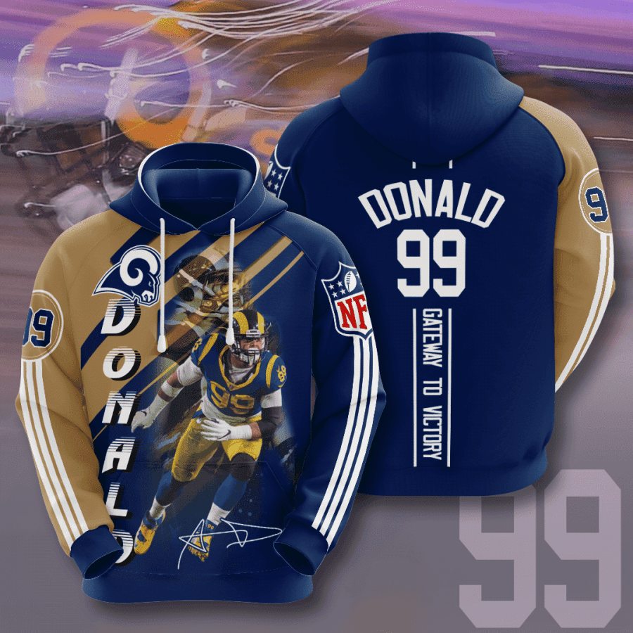 Los Angeles Rams Aaron Donald 3D All Over Print Hoodie & Zip Hoodie