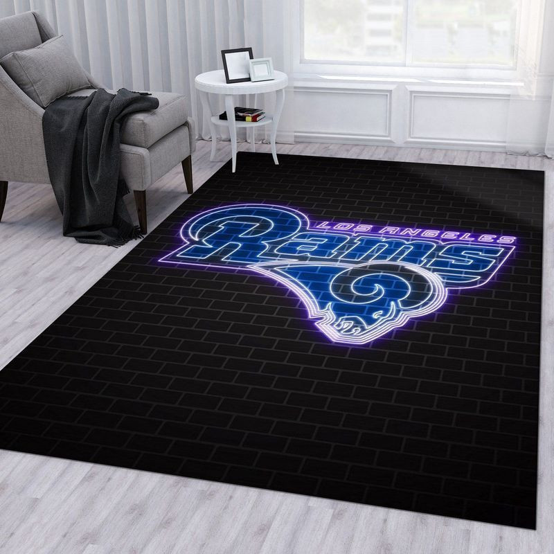 Los Angeles Rams American 56 Rectangle Area Rug – Full Print Carpet For Living Room & Bedroom Home Decor