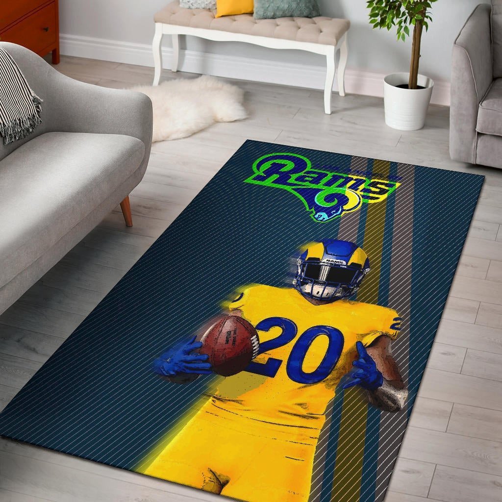 Los Angeles Rams American Football Team Jalen Ramsey 20 Rectangle Area Rug – Full Print Carpet For Living Room & Bedroom Home Decor
