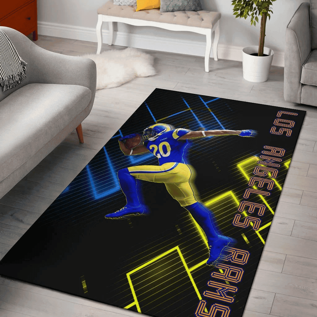 Los Angeles Rams American Football Team Jalen Ramsey 20 Rectangle Area Rug – Full Print Carpet For Living Room & Bedroom Home Decor