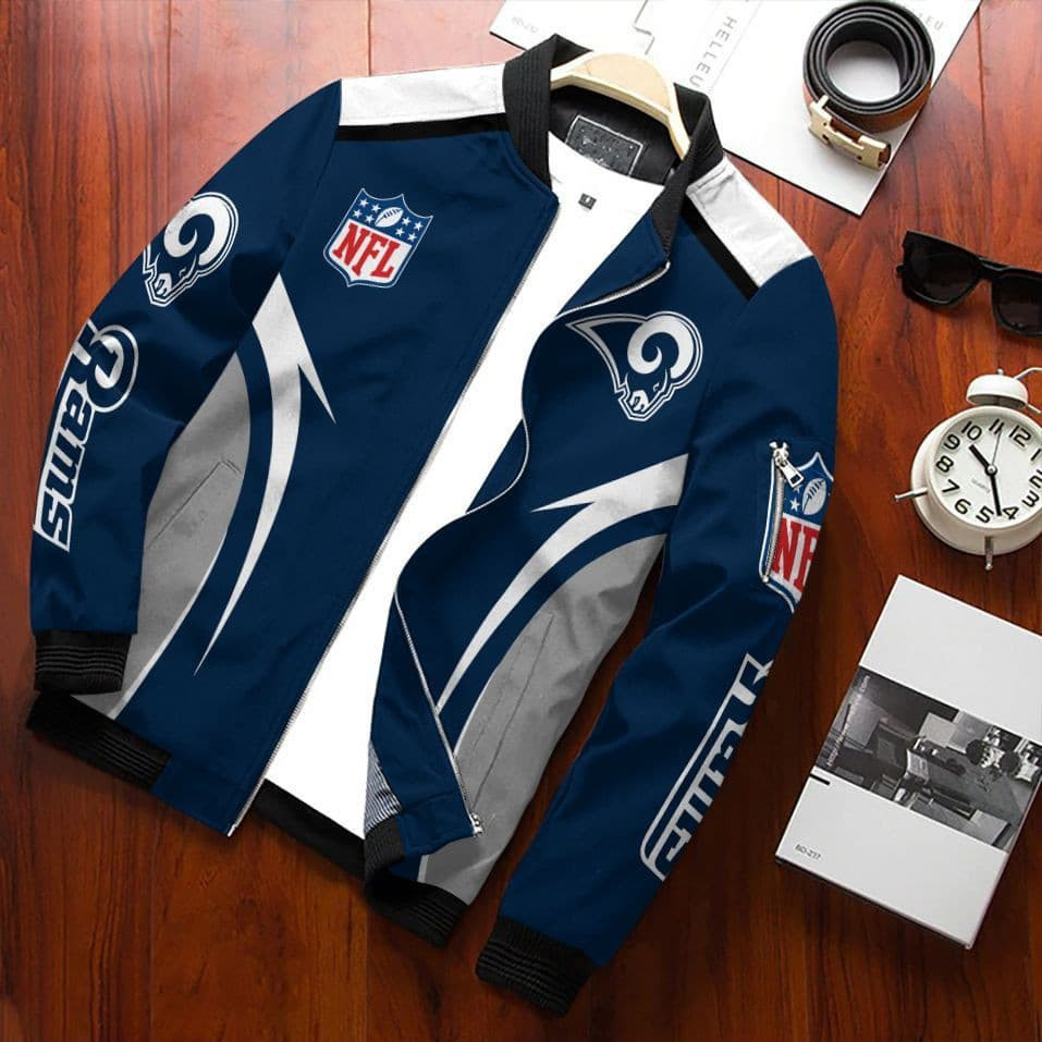 Los Angeles Rams Bomber Jacket | NFL Team Jacket for Men & Women | Football Fan Gift