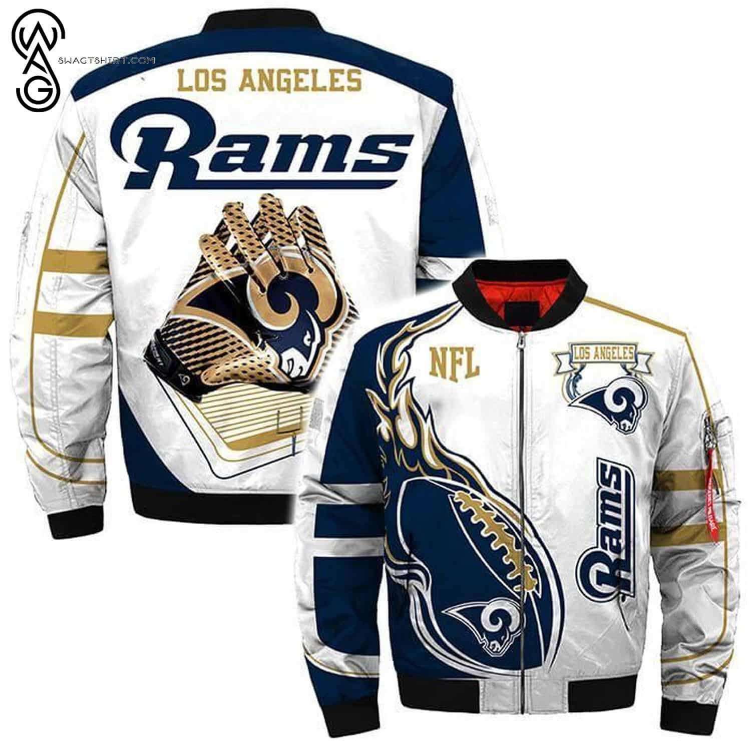 Los Angeles Rams Bomber Jacket | NFL Team Jacket for Men & Women | Football Fan Gift
