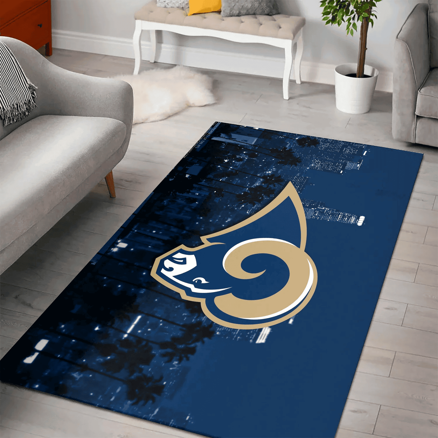Los Angeles Rams City 3D Full Print Rectangle Area Rug – Full Print Carpet For Living Room & Bedroom Home Decor
