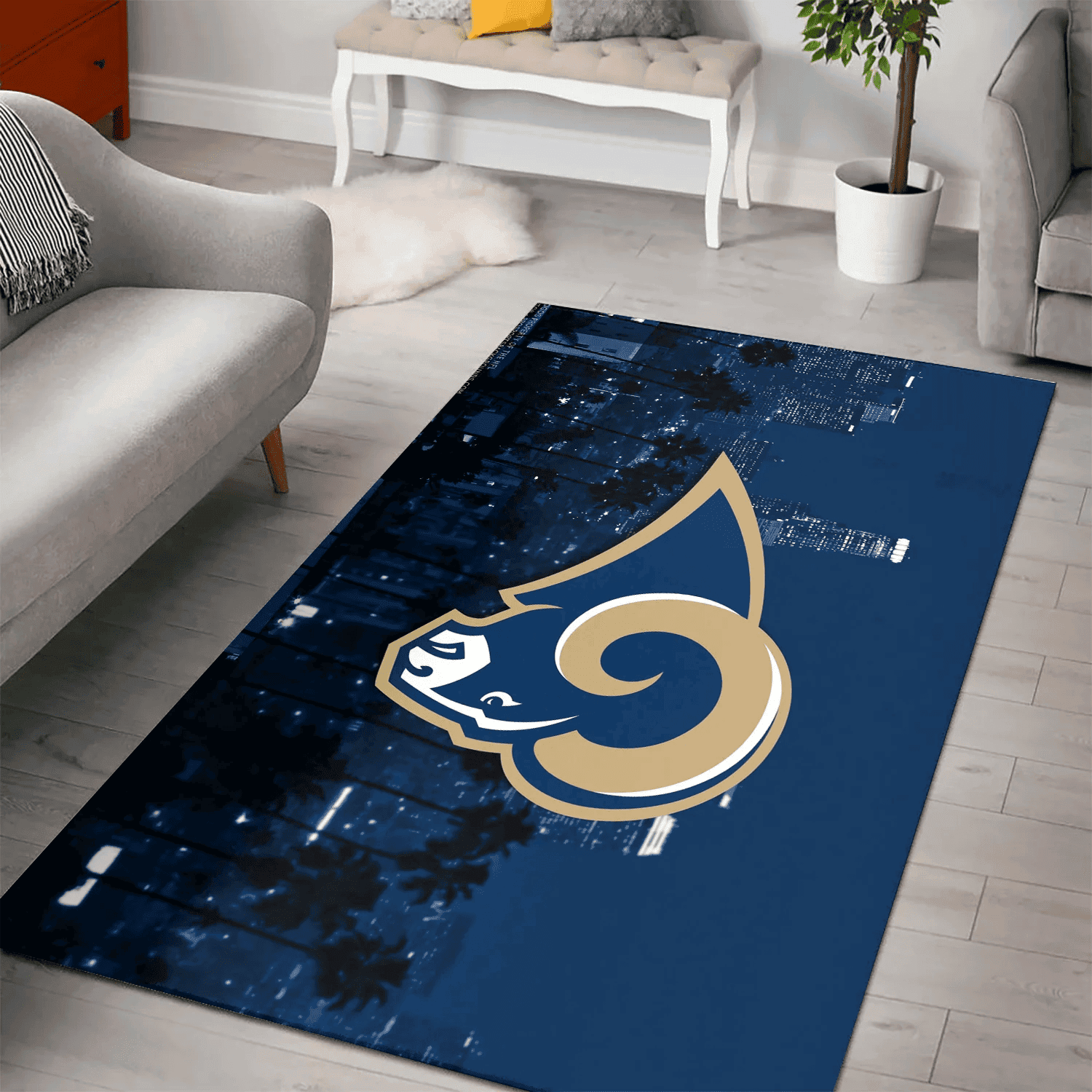 Los Angeles Rams City 3D Full Print Rectangle Area Rug – Full Print Carpet For Living Room & Bedroom Home Decor
