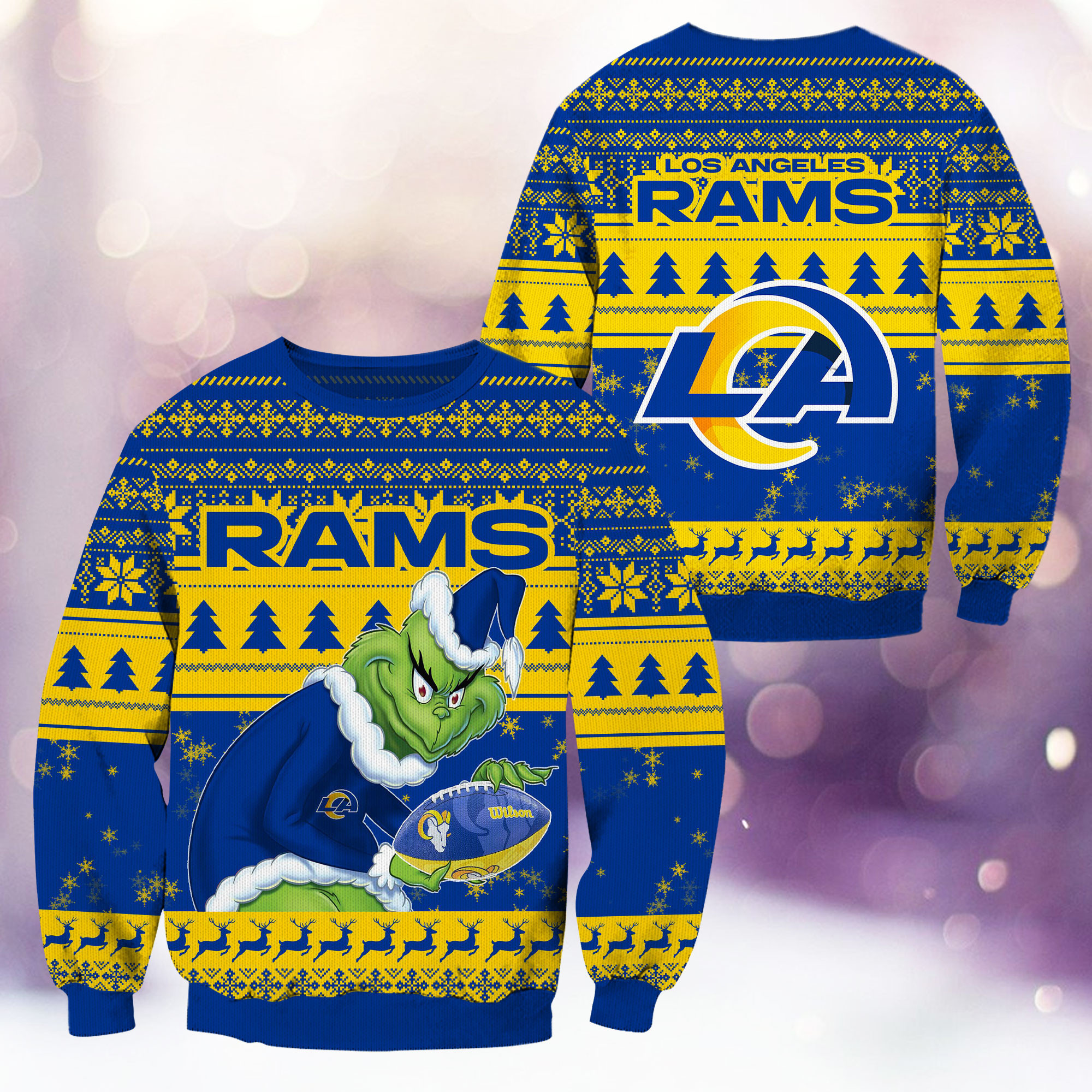 Los Angeles Rams Grinch Ugly Christmas Sweater,