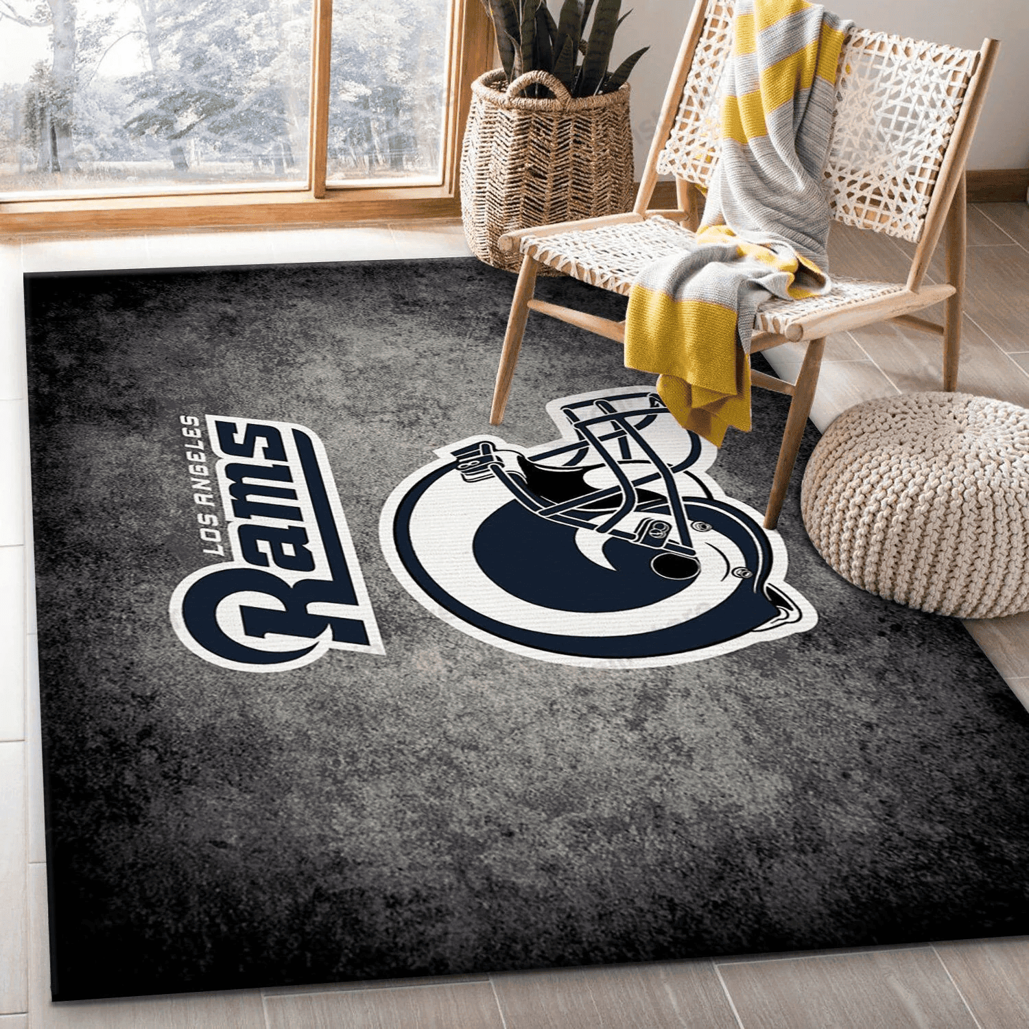 Los Angeles Rams Imperial Distressed Rug Rectangle Area Rug – Full Print Carpet For Living Room & Bedroom Home Decor