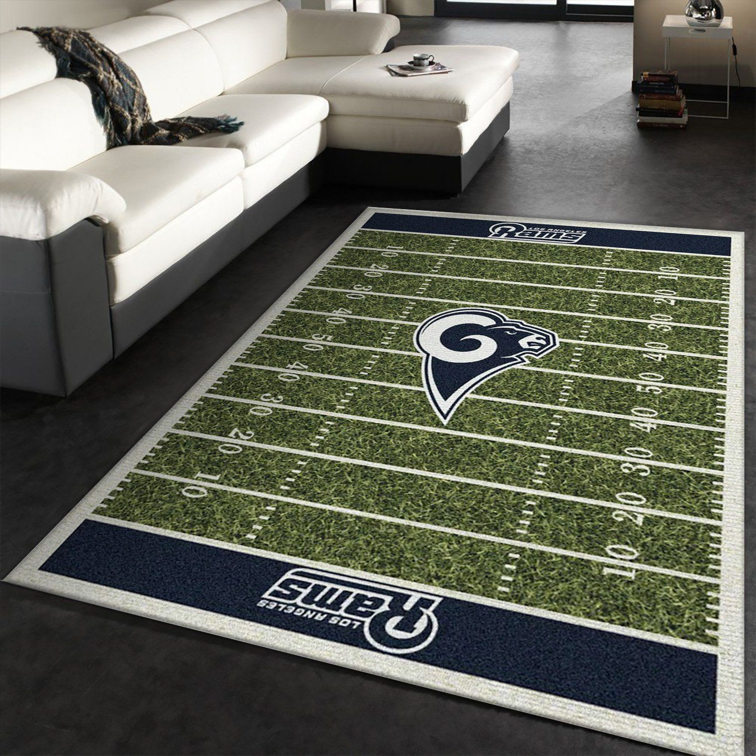Los Angeles Rams Imperial Homefield Rug Rectangle Area Rug – Full Print Carpet For Living Room & Bedroom Home Decor