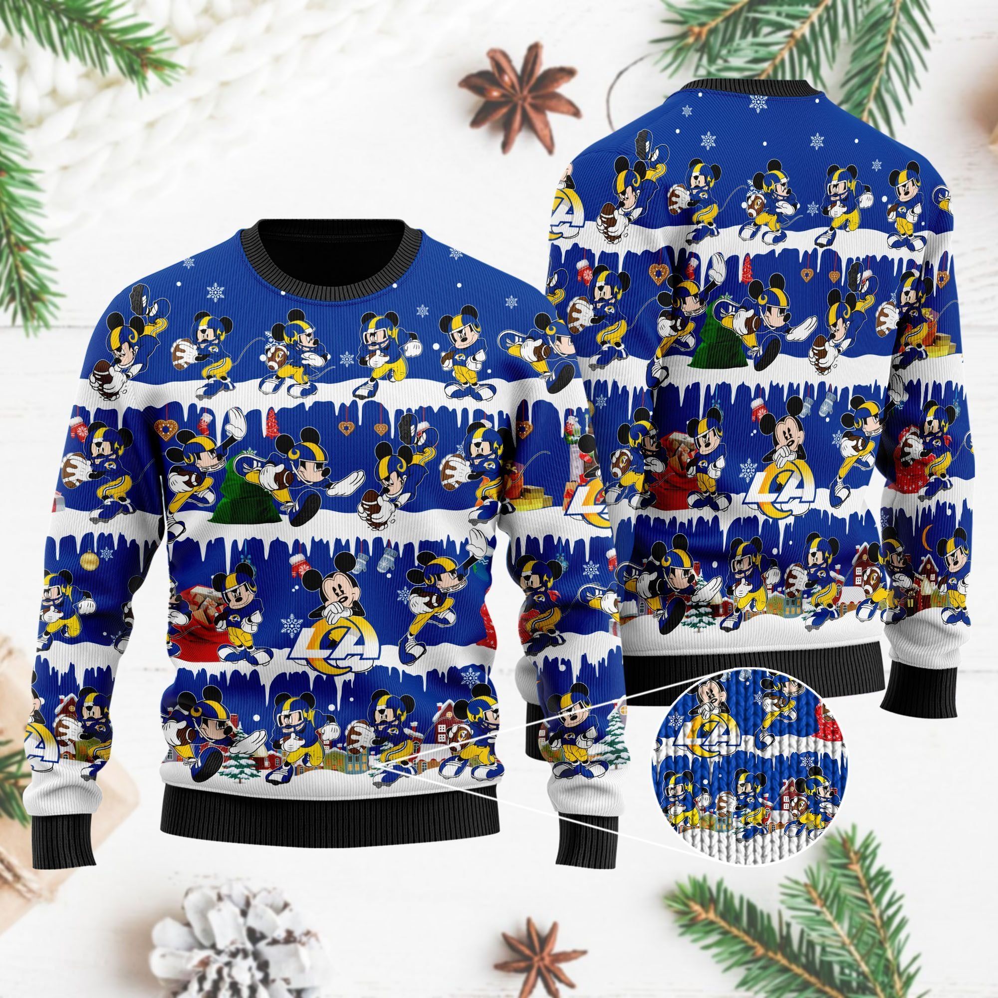 Los Angeles Rams Mickey NFL American Football Ugly Christmas Sweater