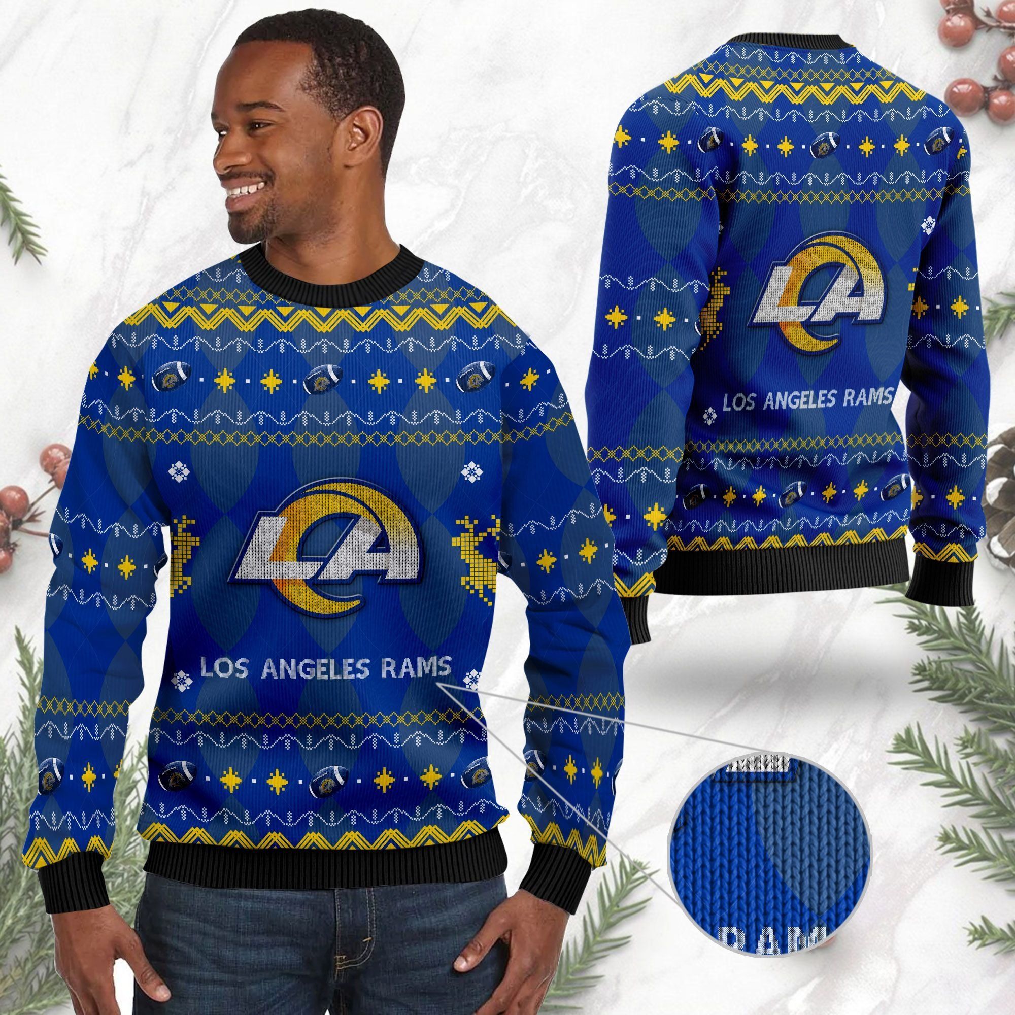 Los Angeles Rams NFL American Football Black Ugly Christmas Sweater