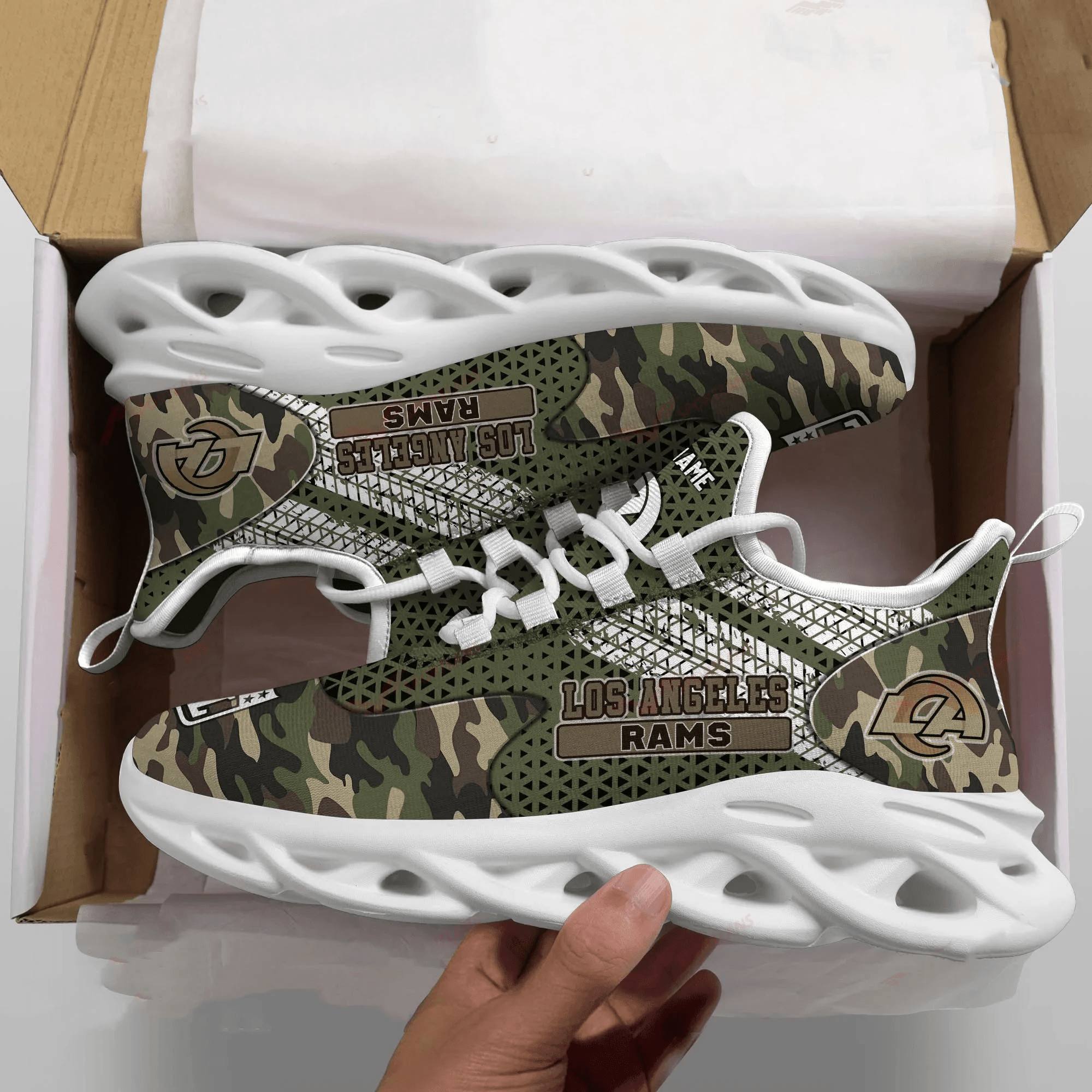 Los Angeles Rams NFL Max Soul Shoes Sneakers for Men And Women – NFL Football Fan Shoes, Team Sneakers