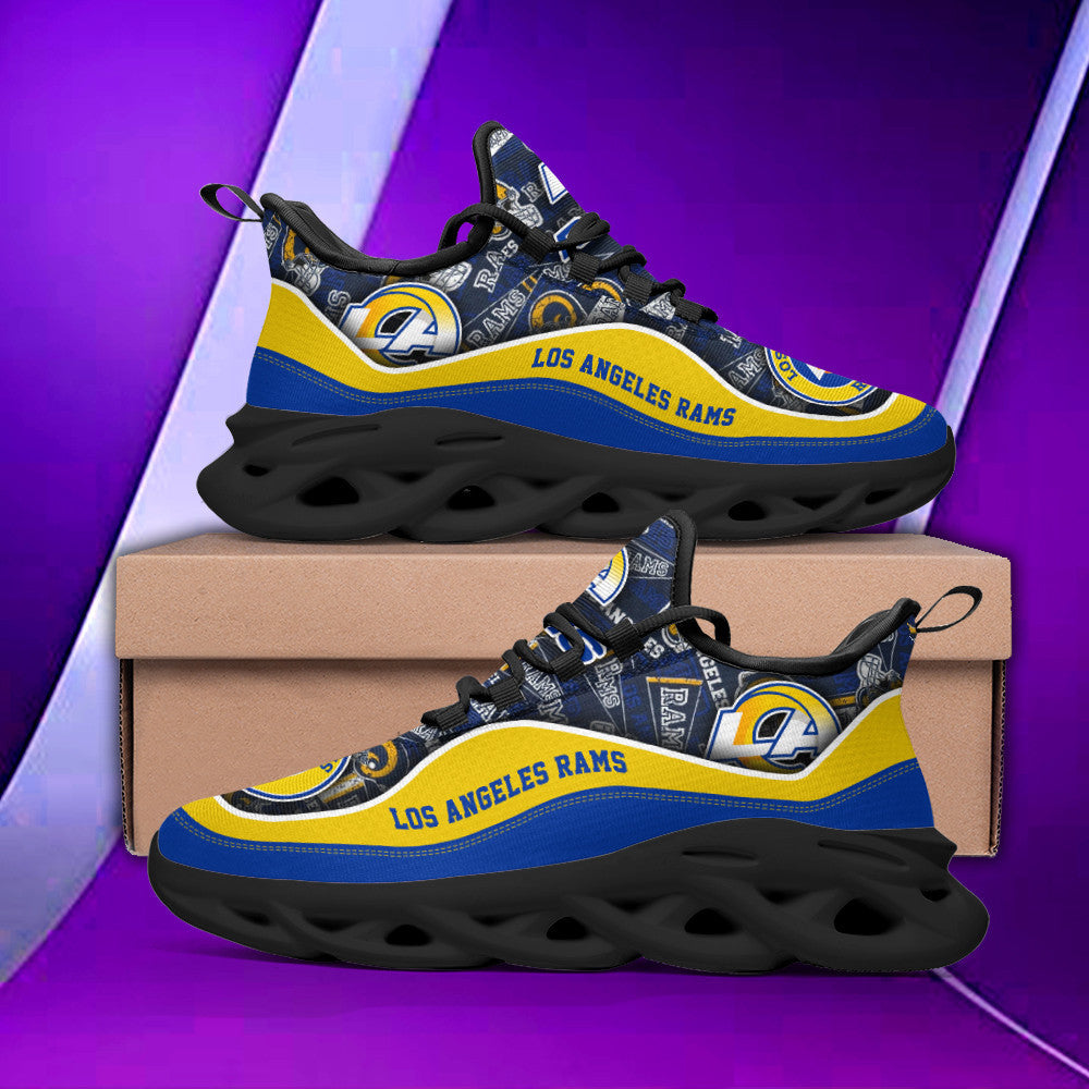 Los Angeles Rams NFL Max Soul Shoes Sneakers for Men And Women – NFL Football Fan Shoes, Team Sneakers