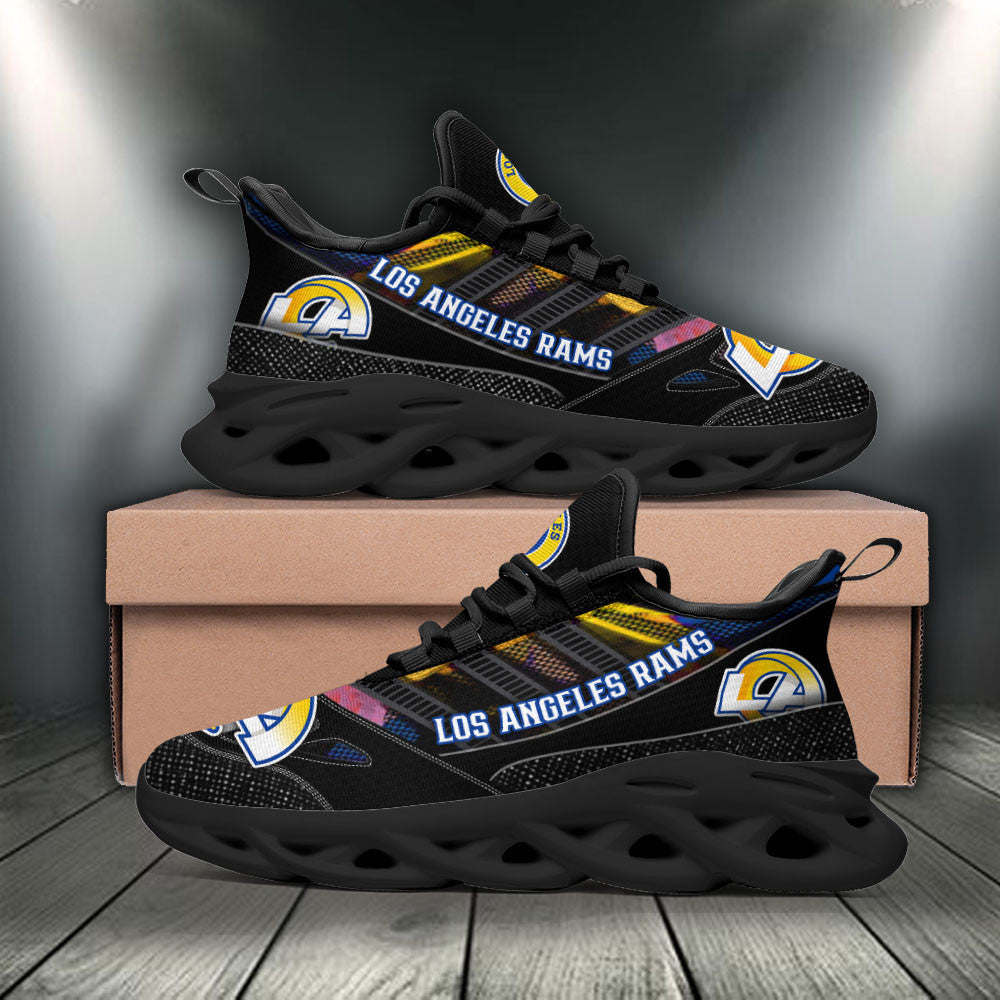 Los Angeles Rams NFL Max Soul Shoes Sneakers for Men And Women – NFL Football Fan Shoes, Team Sneakers