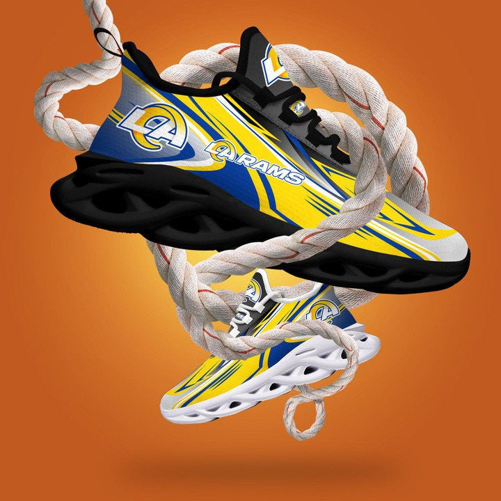 Los Angeles Rams NFL Max Soul Shoes Sneakers for Men And Women – NFL Football Fan Shoes, Team Sneakers