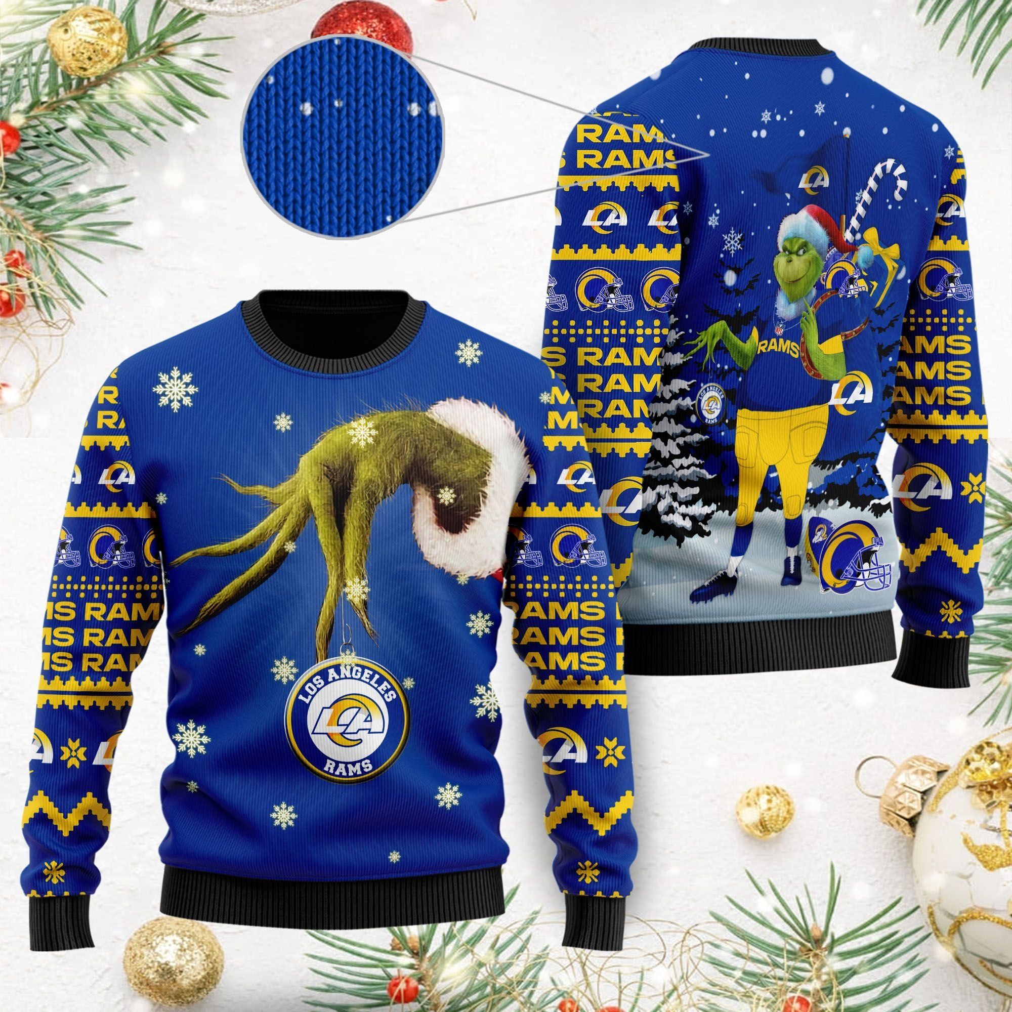 Los Angeles Rams NFL Team Grinch Ugly Christmas Sweater