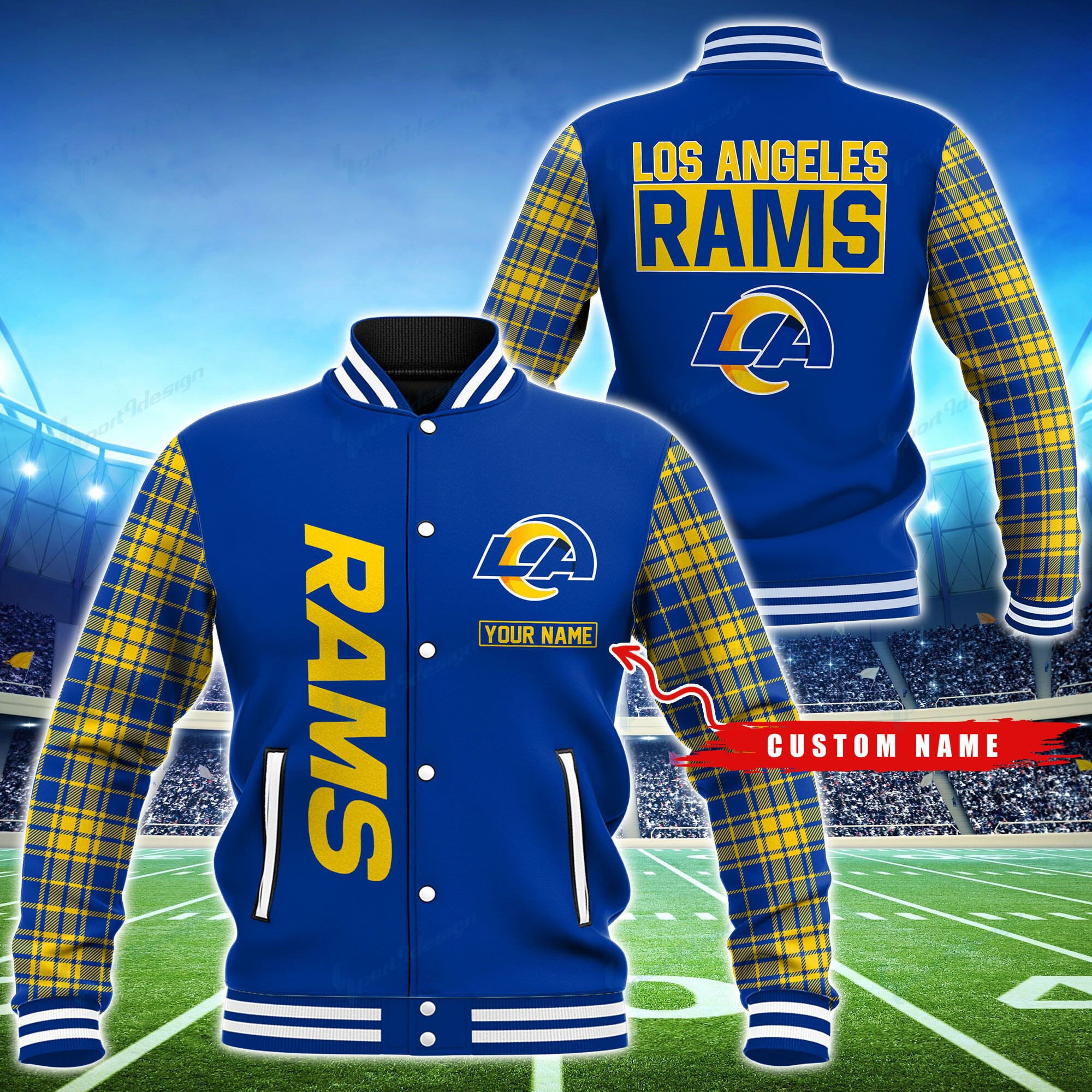 Los Angeles Rams Personalized Baseball Jacket for Men & Women | NFL Team Fan Gift