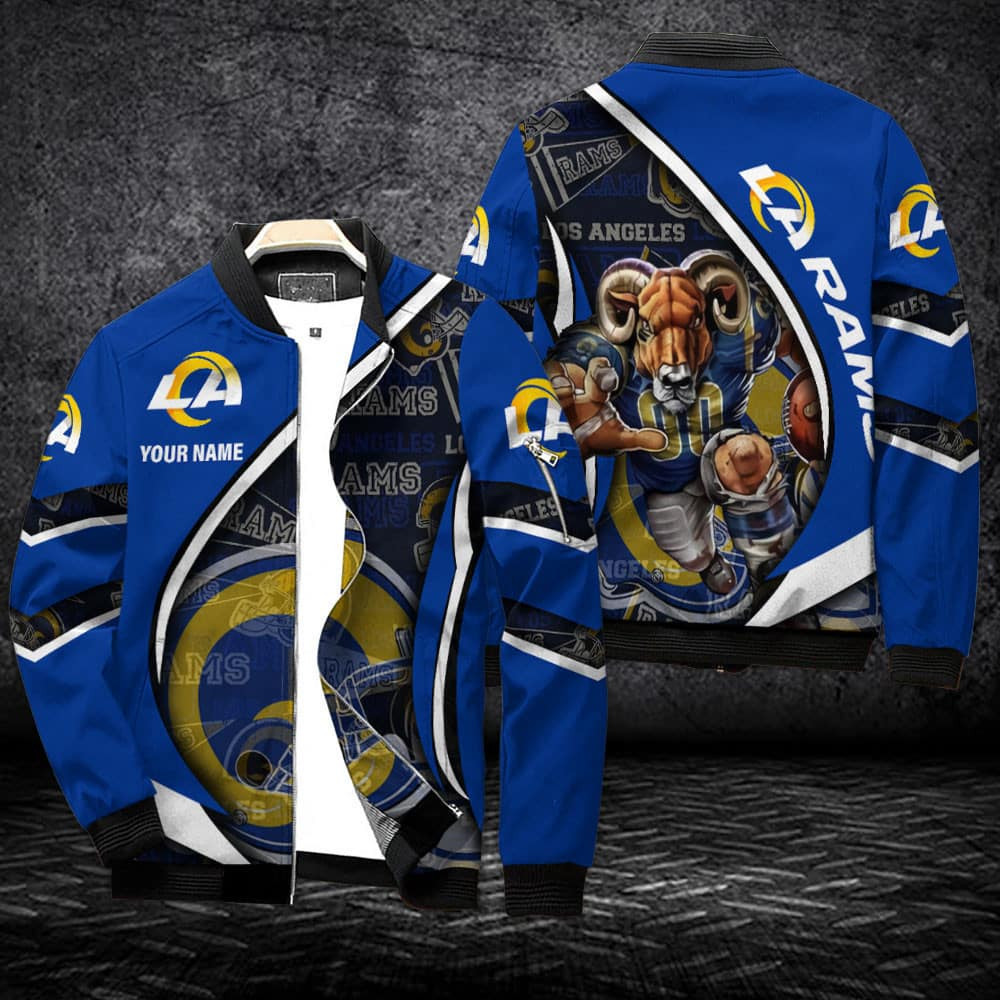 Los Angeles Rams Personalized Bomber Jacket | NFL Team Jacket for Men & Women | Football Fan Gift