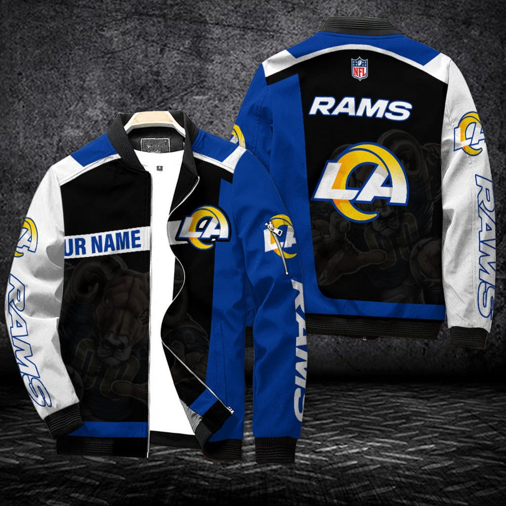 Los Angeles Rams Personalized Bomber Jacket | NFL Team Jacket for Men & Women | Football Fan Gift