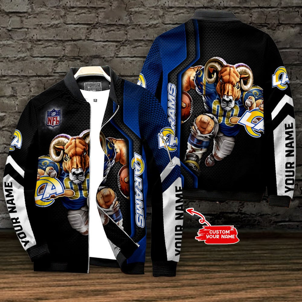 Los Angeles Rams Personalized Bomber Jacket | NFL Team Jacket for Men & Women | Football Fan Gift