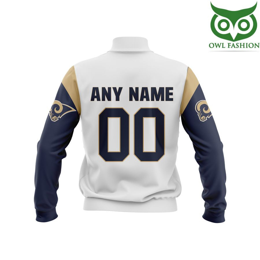Los Angeles Rams Personalized Name Number White Legends Bomber Jacket | NFL Team Jacket for Men & Women | Football Fan Gift - Image 3