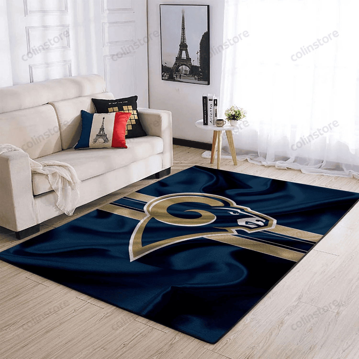 Los Angeles Rams Rectangle Area Rug – Full Print Carpet For Living Room & Bedroom Home Decor