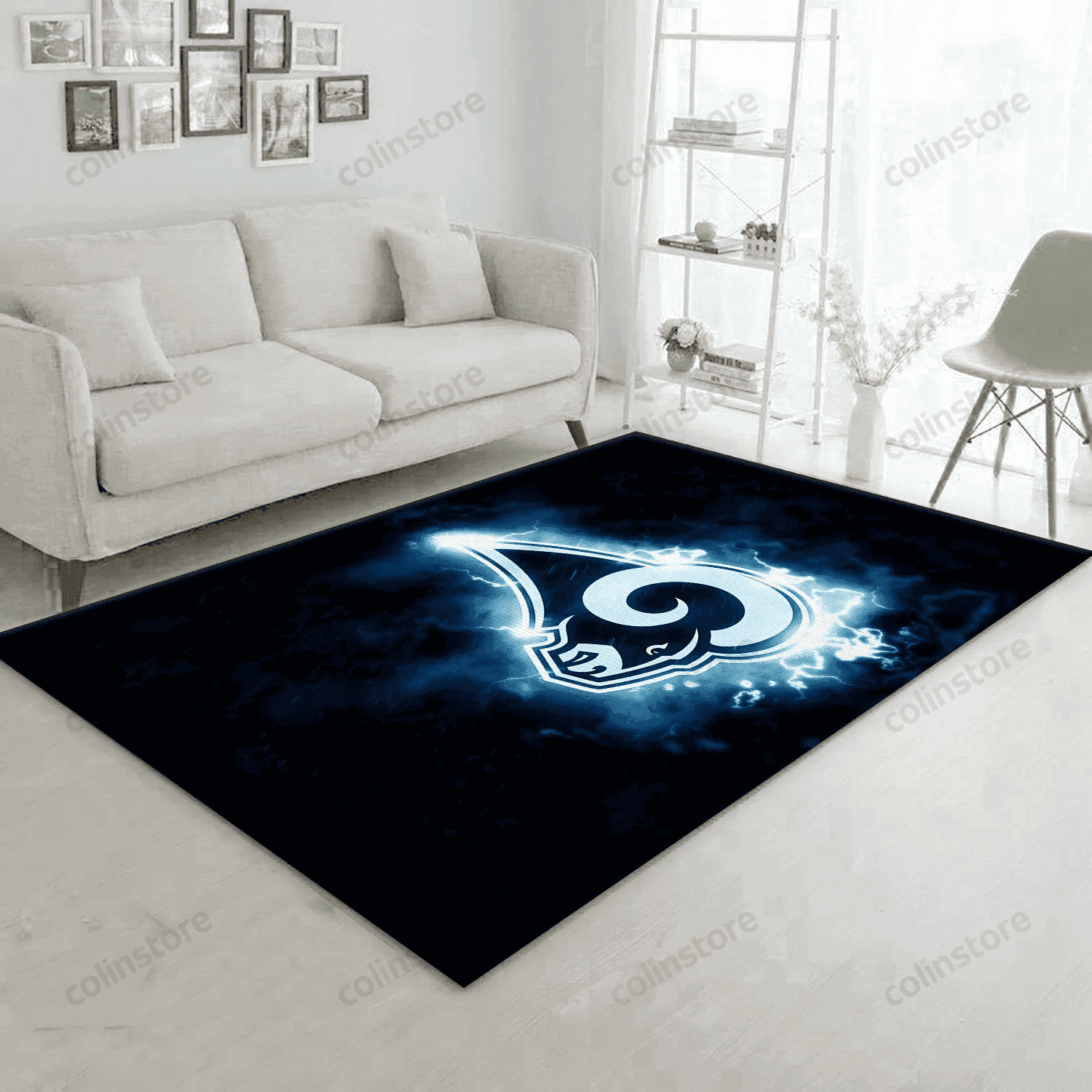Los Angeles Rams Rectangle Area Rug – Full Print Carpet For Living Room & Bedroom Home Decor