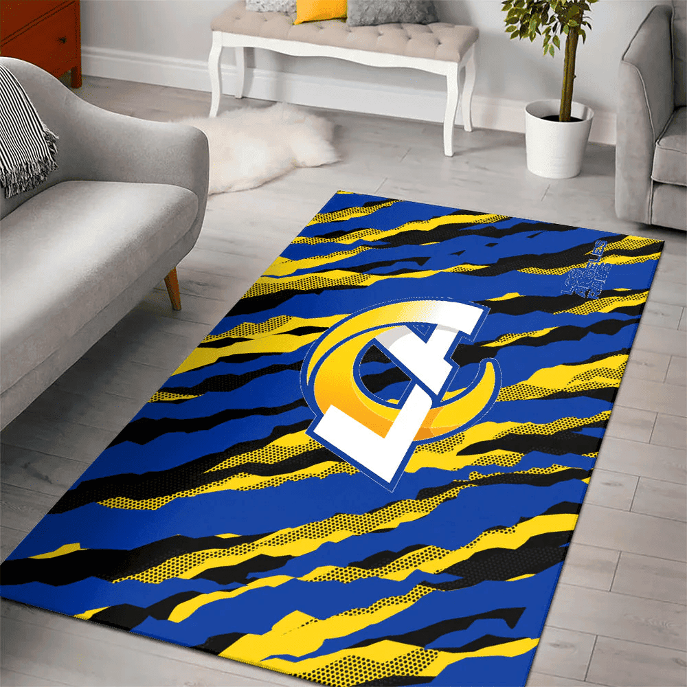 Los Angeles Rams Rectangle Area Rug – Full Print Carpet For Living Room & Bedroom Home Decor