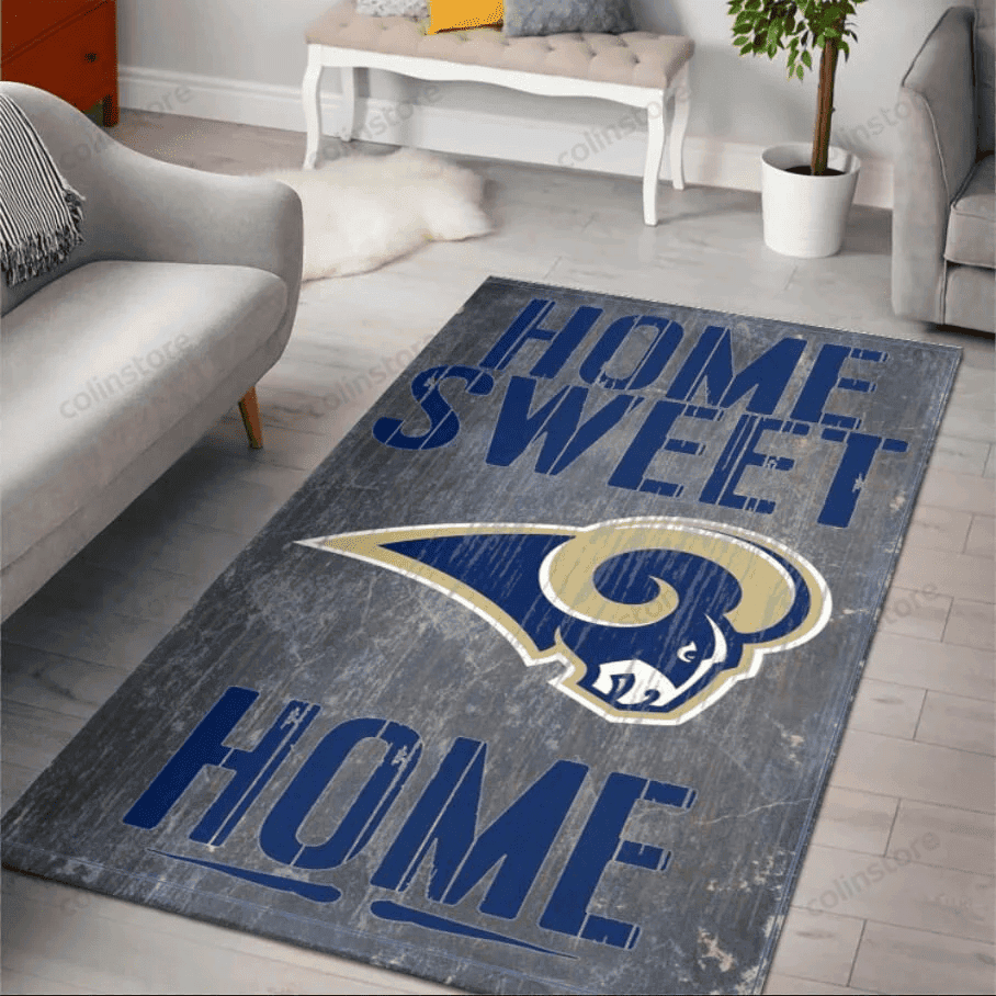 Los Angeles Rams Rectangle Area Rug – Full Print Carpet For Living Room & Bedroom Home Decor